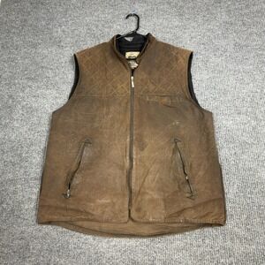 Driza-Bone Oilskin Vest Mens XL Brown Waxed Cotton Outback Made in Australia
